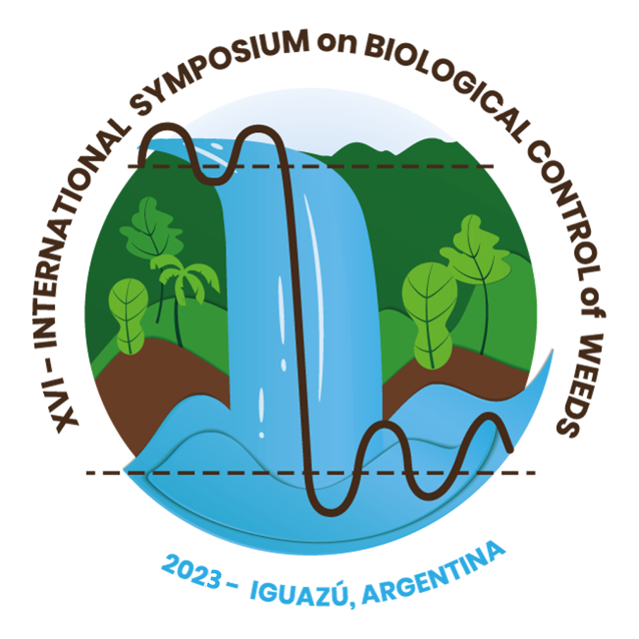Logo, ISBCW: XVI International Symposium on Biological Control of Weeds, 07-12 May 2023, Puerto Iguazú, Misiones, Argentina