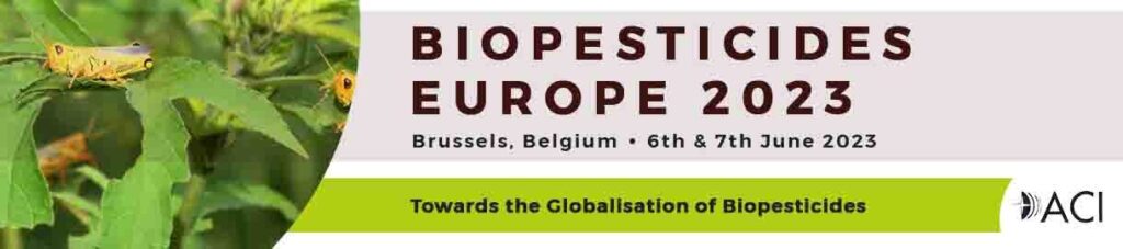 Logo: Biopesticides Europe 2023, 6-7 June 2023, Brussels, Belgium