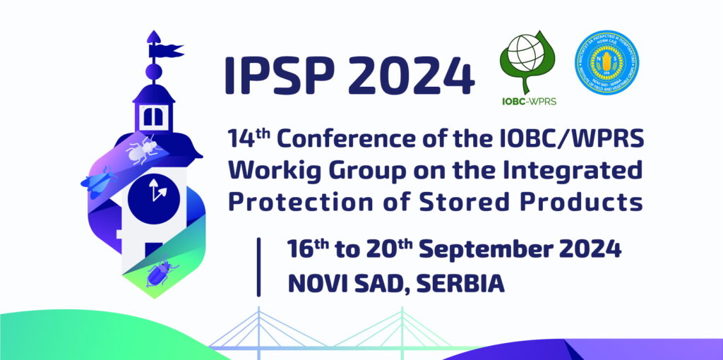 IPSP 2024, 14th Conference of the IOBC-WPRS WG “Integrated Protection of Stored Products (IPSP)”, 16-20 September 2024, Novi Sad, Serbia: Conference logo.
